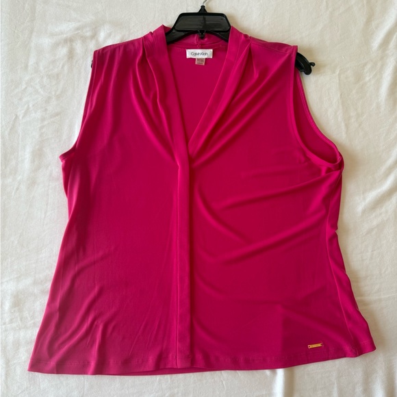 Calvin Klein Fuchsia Sleeveless Blouse XL Worn Once Like New - Picture 5 of 16